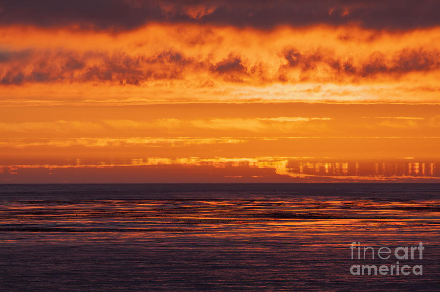 Clouds Photograph - Firey Sunset Sky by Sharon Foelz