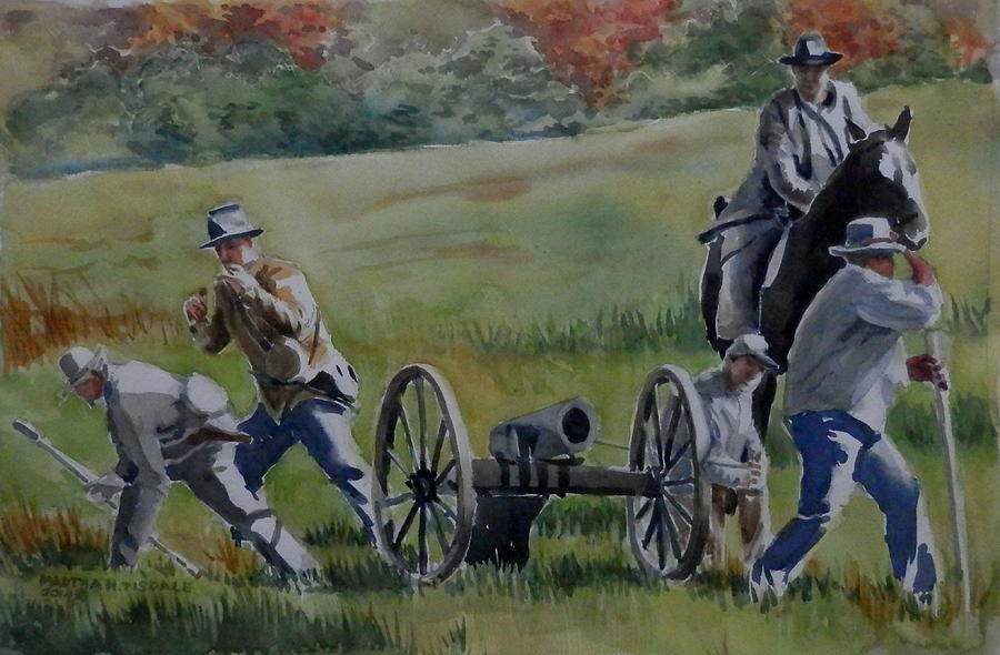 Firing Cannon Nash Farm Painting by Martha Tisdale