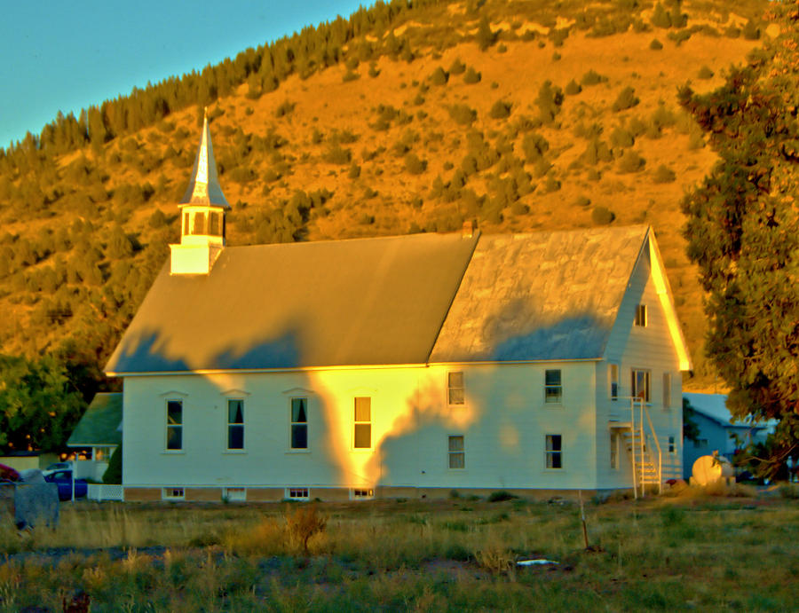 First Baptist Church of Goose Lake, New Pine Creek, Oregon Lake Photograph by Josephine Buschman