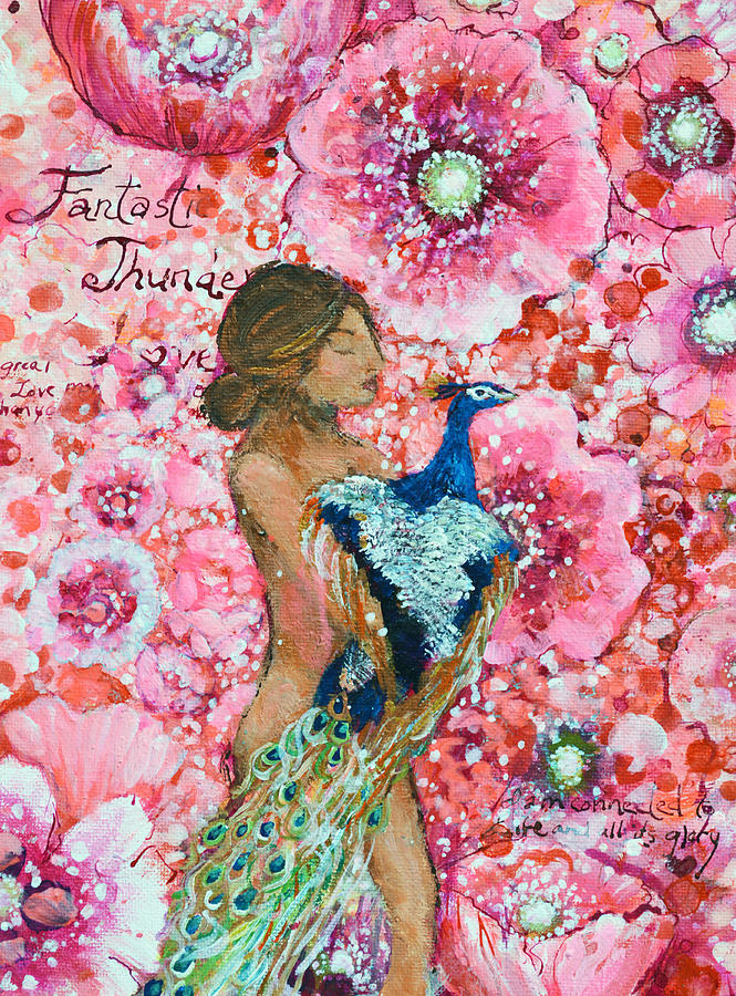 First Chakra Angel Fantastic Thunder of Life Painting by Ashleigh Dyan Bayer