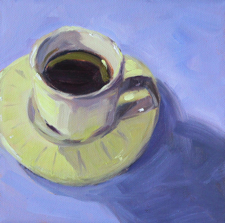 First Cup Painting by Nancy Merkle