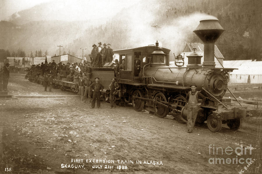 Train Photograph - First Excursion train in Alaska Skagway	July 21, 1898 by Monterey County Historical Society