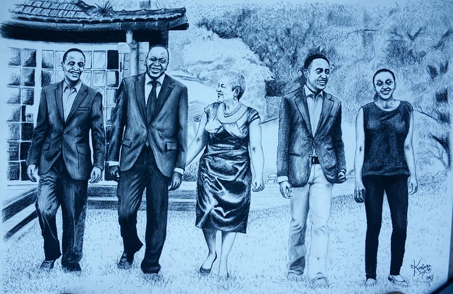 First Family Kenya  Mixed Media by Stephen Karinge
