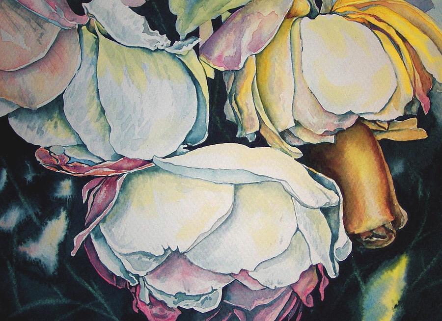 First Frost Roses Painting by Lynne Haines
