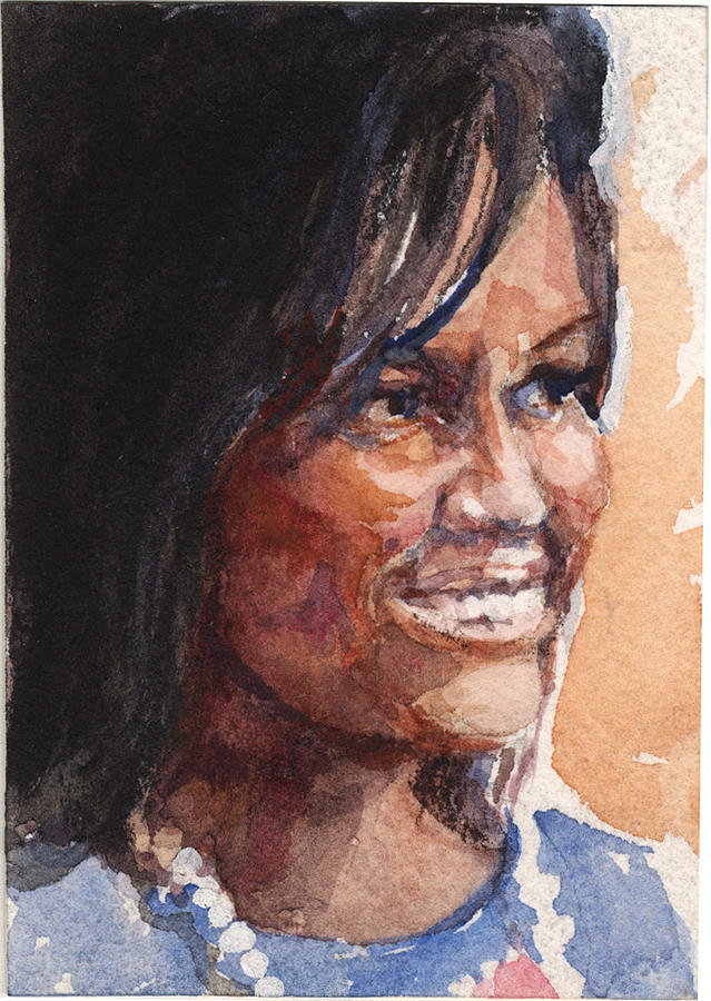 First Lady in blue Painting by Nancy Watson