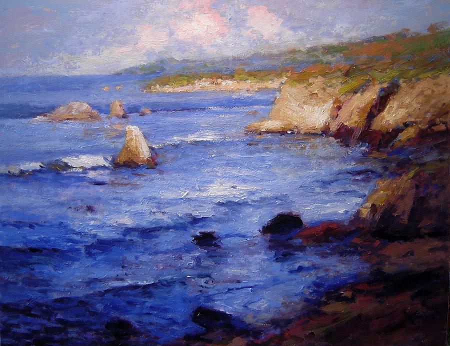 Beach Painting - First light at Shell Beach by R W Goetting