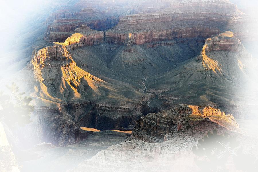 First Light Morning Mist Grand Canyon Photograph by Nadalyn Larsen