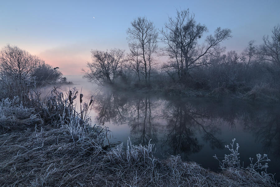 Winter Photograph - First Light on River by Stanislav Salamanov