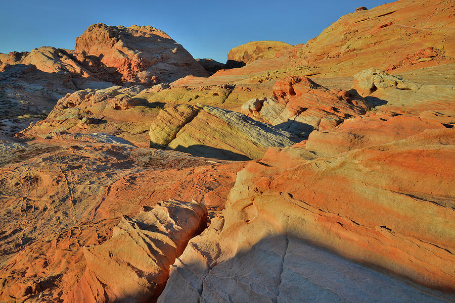 First Light on Sandstone Slopes of Valley of Fire Photograph by Ray Mathis
