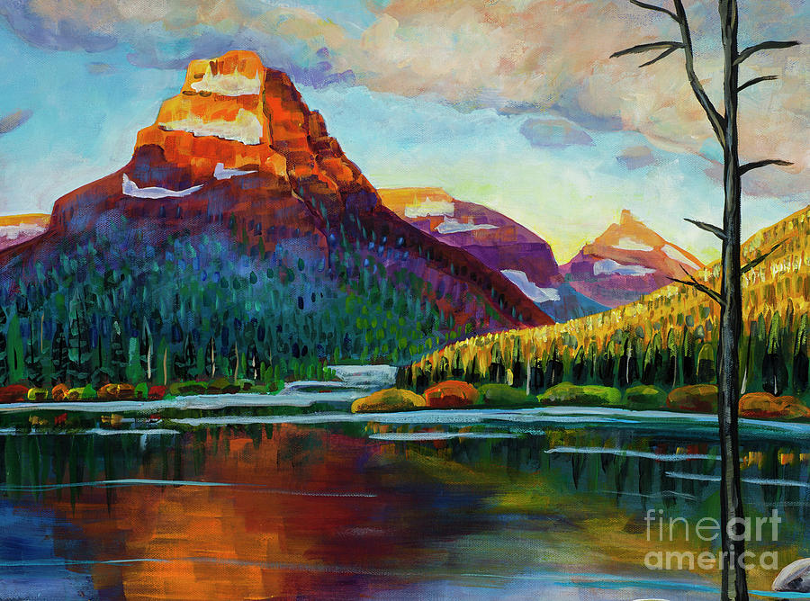 Glacier National Park Painting - First Light on Sinopah by Harriet Peck Taylor