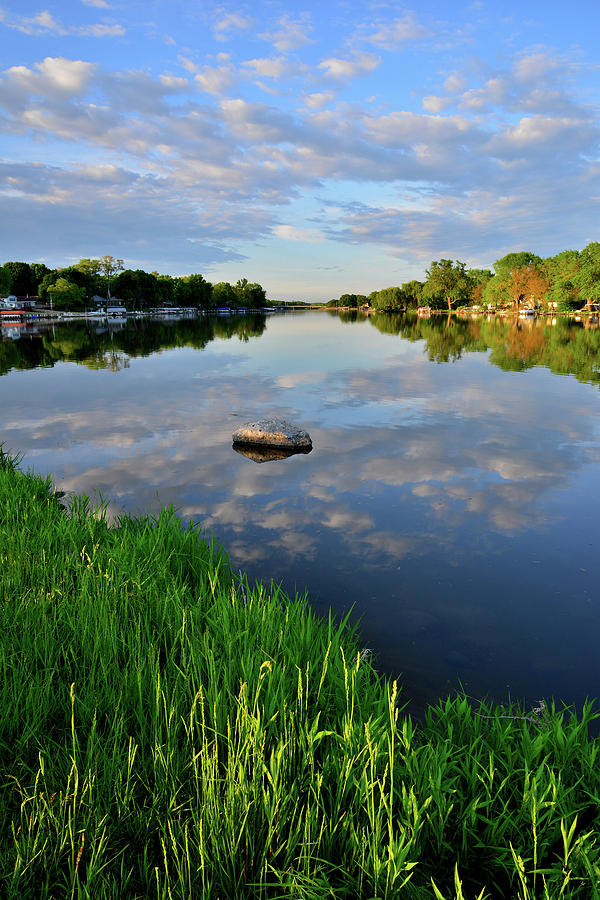 First Light on the Fox River in McHenry Photograph by Ray Mathis