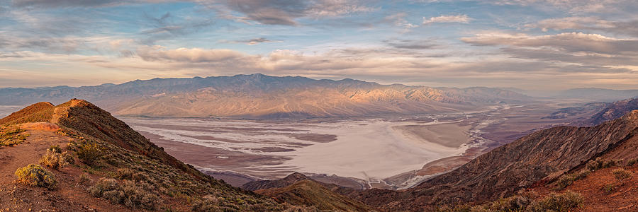First Light on the Panamint Mountains from Dantes View - Death Valley National Park California Photograph by Silvio Ligutti