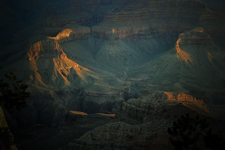 First Light South Rim Grand Canyon Photograph by Nadalyn Larsen