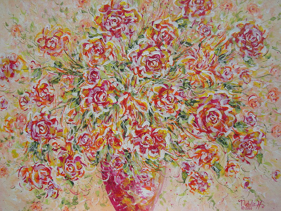 First Love Flowers Painting by Natalie Holland