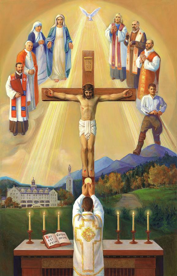 Catholic Painting - First Mass by Svitozar Nenyuk