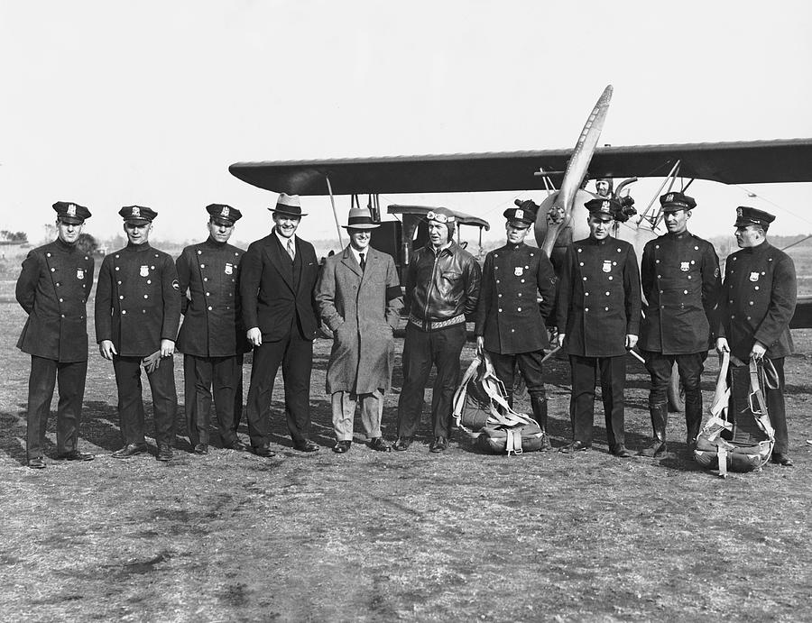 Vintage Photograph - First NY Air Traffic Squad by Underwood Archives
