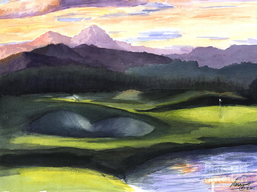 First on the Course Painting by Maria Hunt