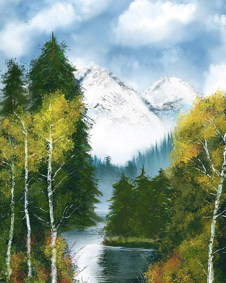 Mountain Photograph - First Painting From Scratch, Using by Steven Gordon