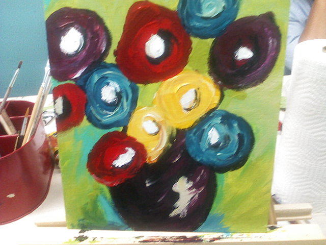 Flower Painting - First Painting by Mylinda Parker