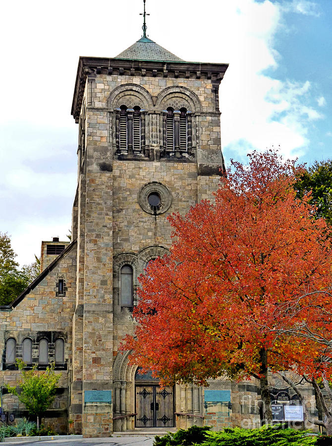 First Parish Church in Fall Photograph by Janice Drew