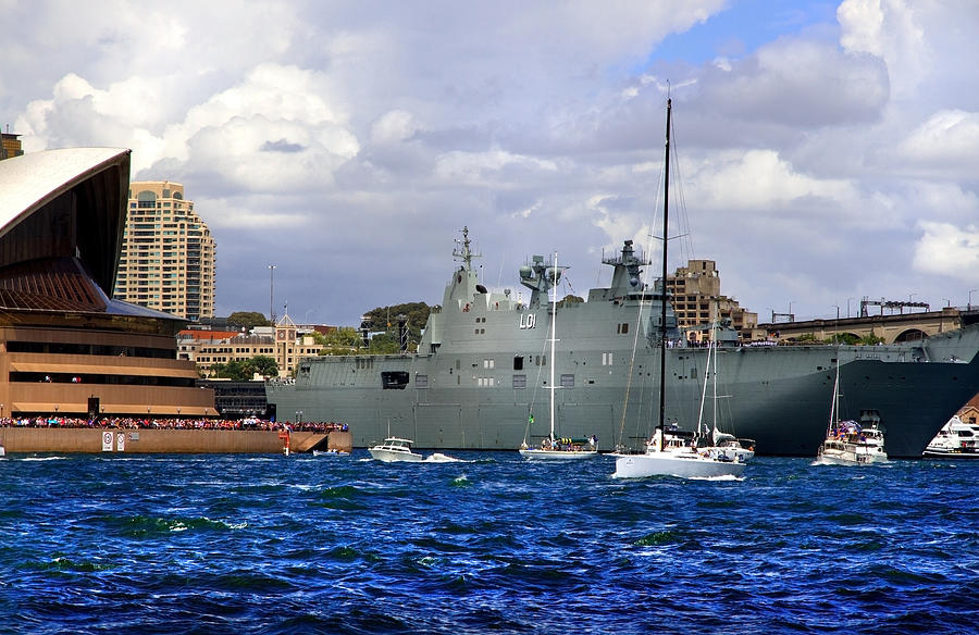 Boat Photograph - First Peak At Australias Newest Warship by Miroslava Jurcik