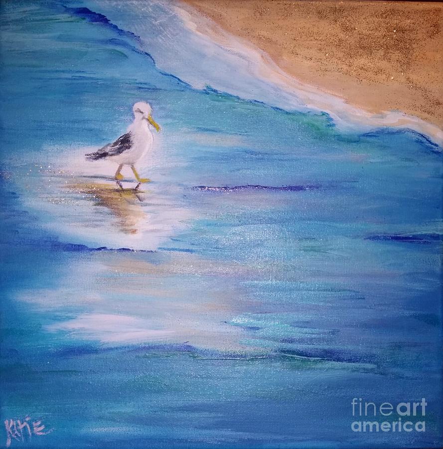Seagull Painting - First Pitter Patter by Katie Adkins