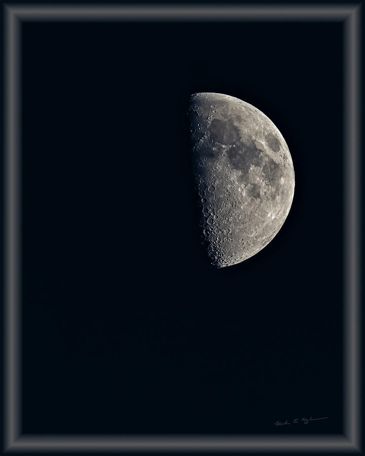 Nature Photograph - First Quarter Moon v46 by Mark Myhaver
