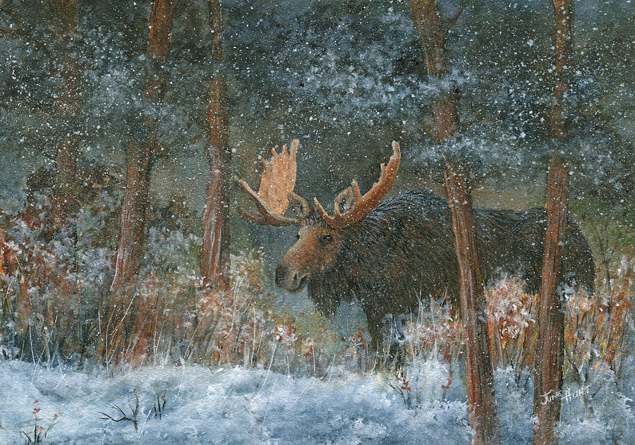 First Snow - Alaska Painting by June Hunt