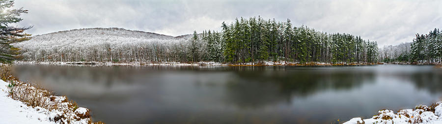 First Snow At Lake Nawahunta Photograph by Angelo Marcialis