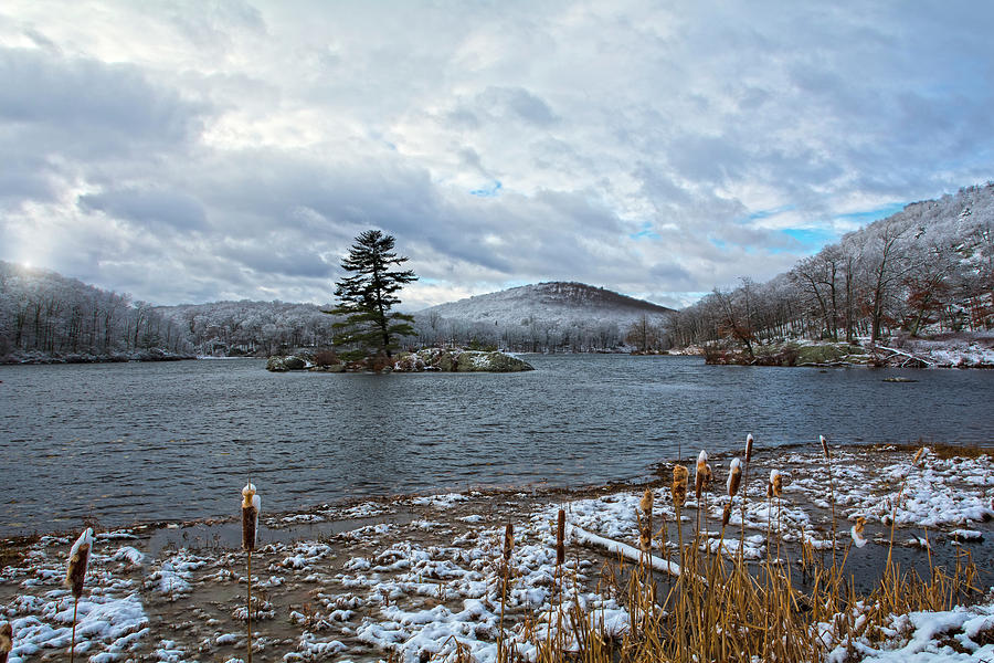 First Snow At Little Long Pond  Photograph by Angelo Marcialis