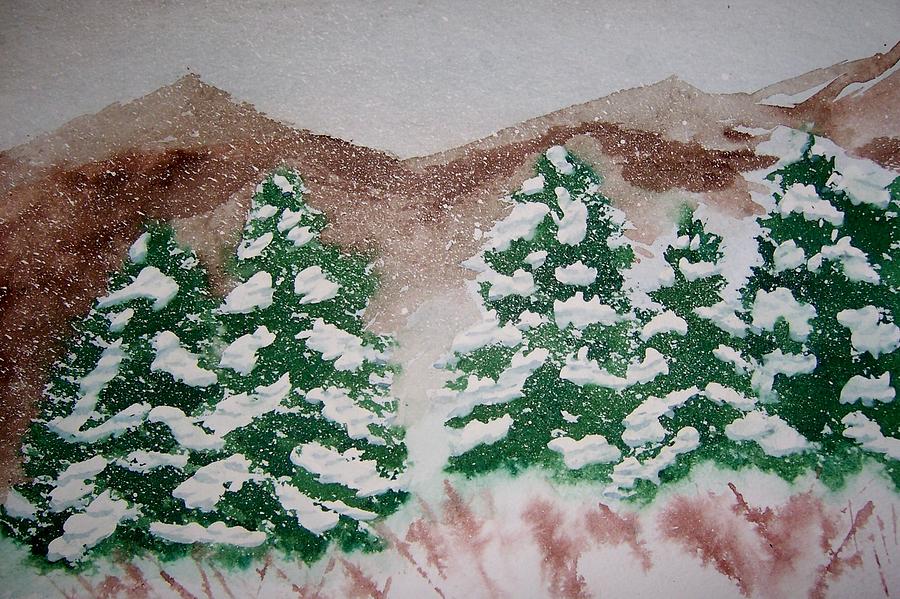First Snow Painting by B Kathleen Fannin
