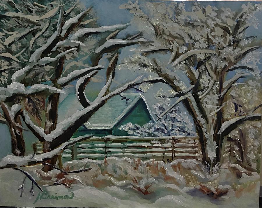 First Snow Painting by Nancy Breiman