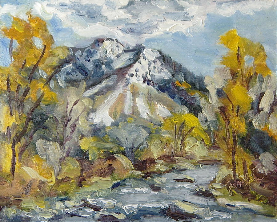 Landscape Painting - First Snow Steamboat Springs Colorado by Zanobia Shalks