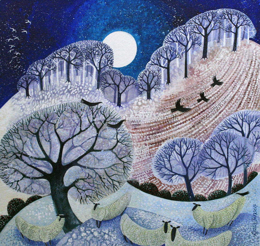 First Snow Surrey Hills Painting by Lisa Graa Jensen