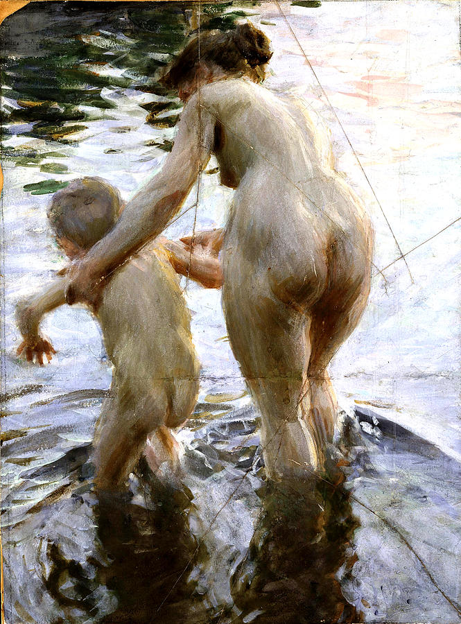 Nude Painting - First Step by Anders Zorn