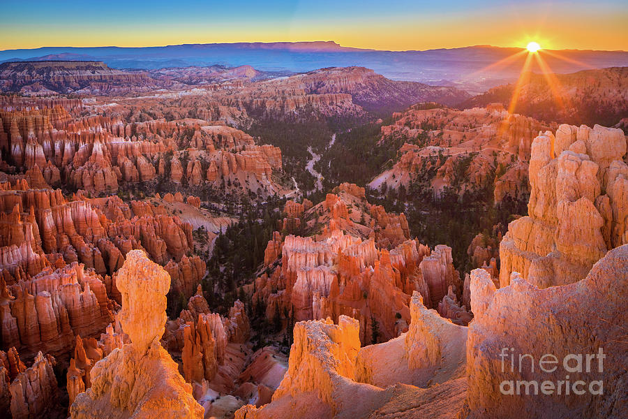Nature Photograph - First Sun Rays at Bryce by Inge Johnsson