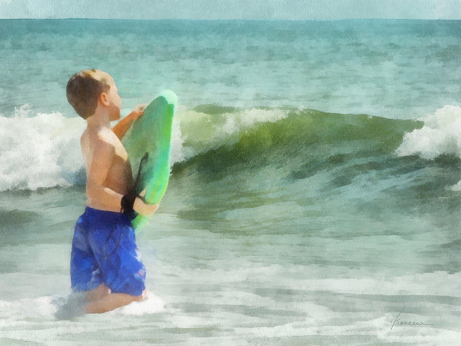 First Surf Digital Art by Frances Miller