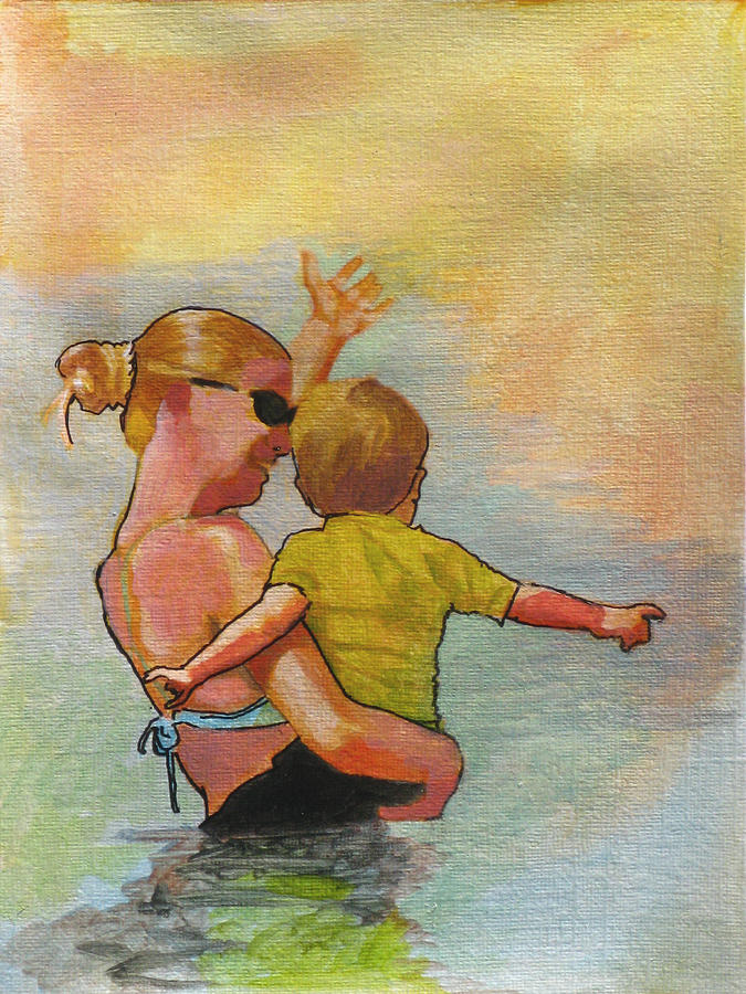 First Swim Painting by Robert Bissett