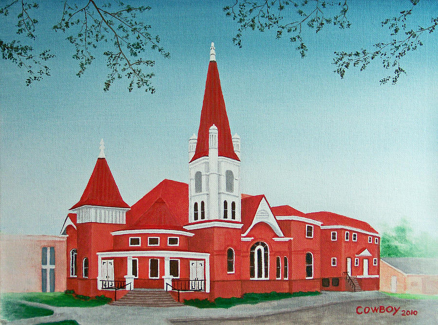 Church Painting - First United Methodist Church Terrell Tx by Darren Yarborough Church Painting - First United Methodist Church Terrell Tx by Darren Yarborough