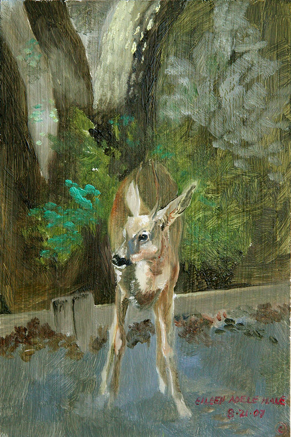 Deer Painting - First Young Buck PAD by Eileen Hale