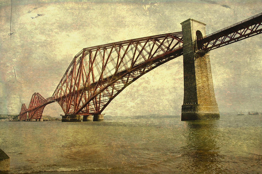 Architecture Digital Art - Firth of Forth Bridge - Untitled by AGeekonaBike Photography