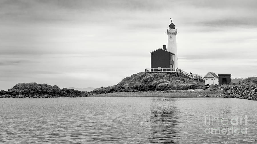 Fisgard Lighthouse 2 bw Photograph by Jerry Fornarotto