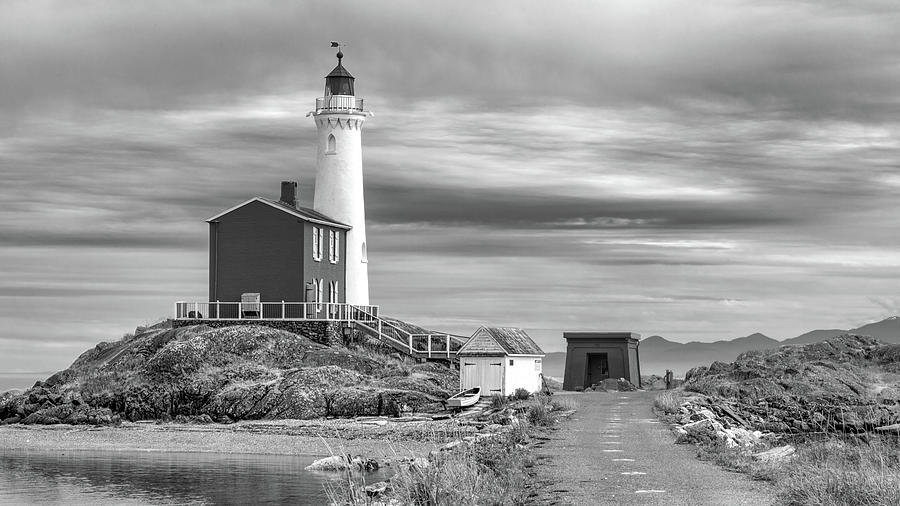 Fisgard Lighthouse 5 bw Photograph by Jerry Fornarotto