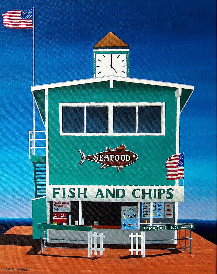 Pier Painting - Fish and Chips by Ashley Macinnis