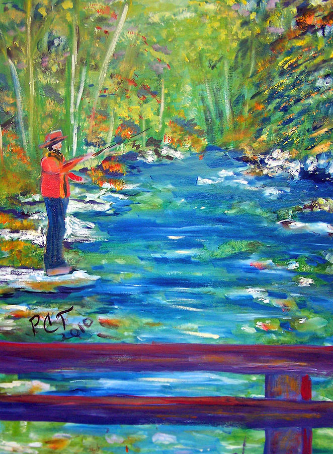 Tree Painting - Fish Are Biting by Patricia Clark Taylor