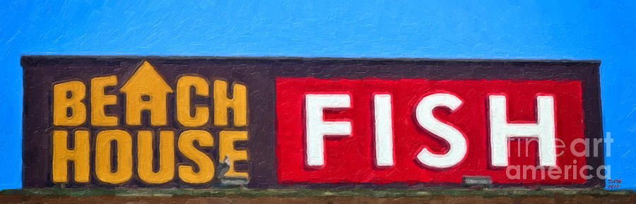Fish at the Beach House Painting by David Millenheft
