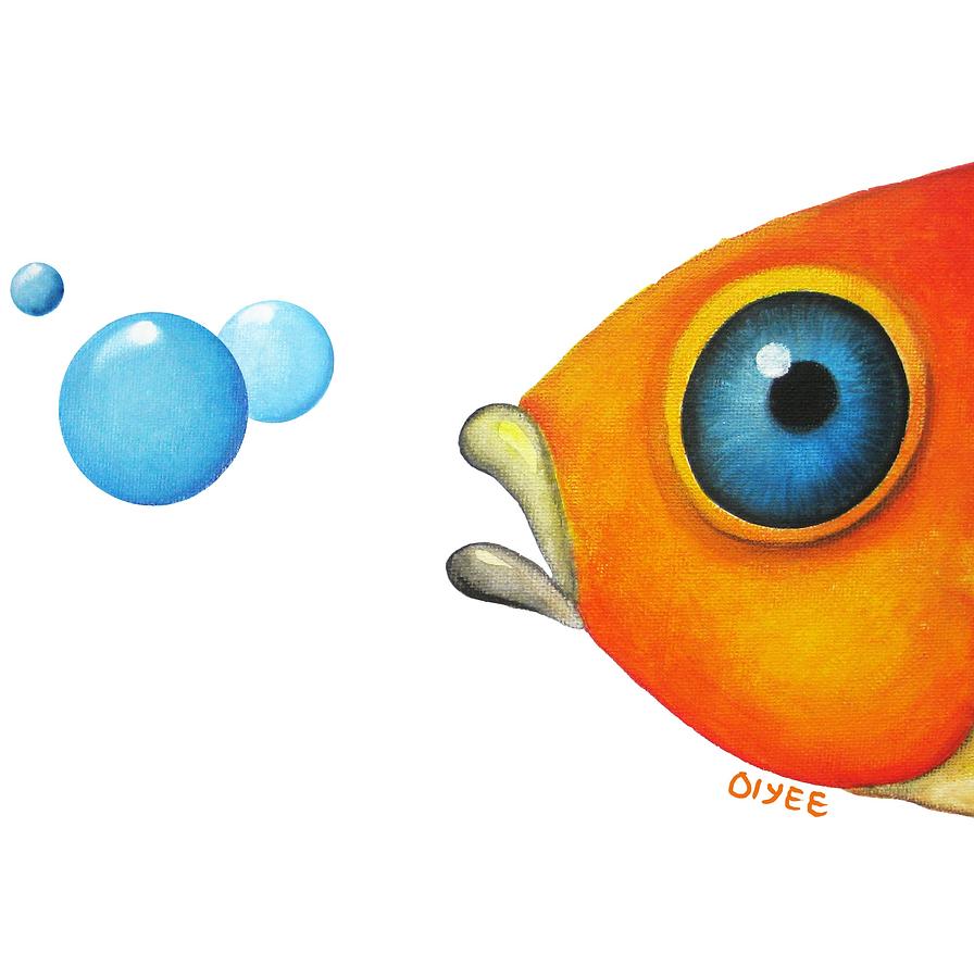 Fish Bubbles Painting by Oiyee At Oystudio