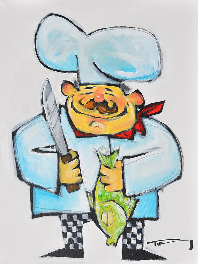 Fish Chef Painting by Tim Nyberg