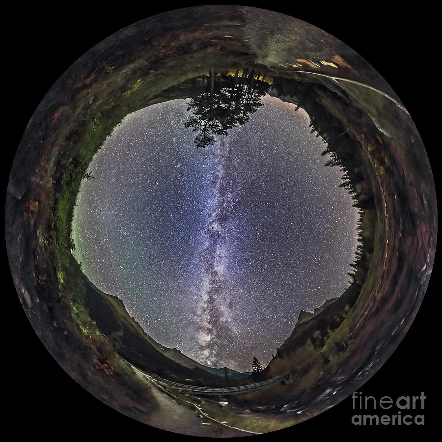 Fish-eye Panorama Of Milky Way Over Red Photograph
