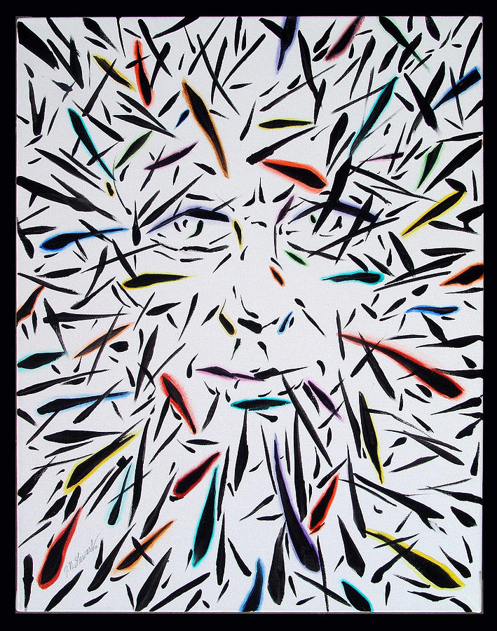 Abstract Painting - Fish Face aka Minnow Man by John Norman Stewart